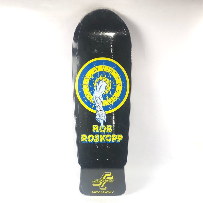 Santa Cruz Rob Roskopp Target 1 Arm Black/Yellow/Blue 10'' Skateboard Deck 2011 Reissue