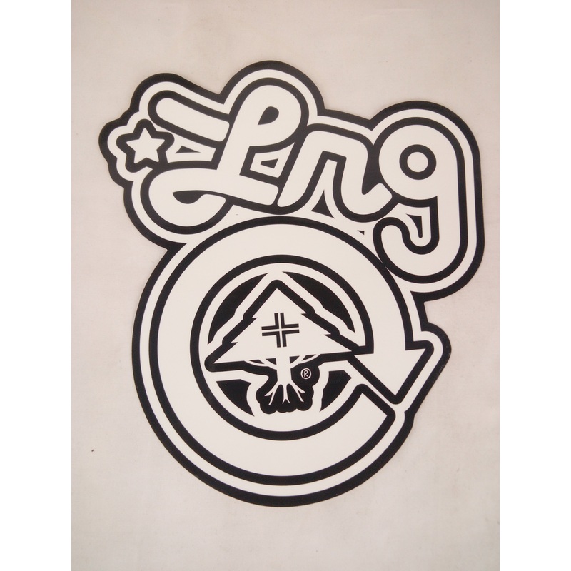 LRG Tree Logo Black White 8" x 7.5" (Large) Vintage NOS Sticker
