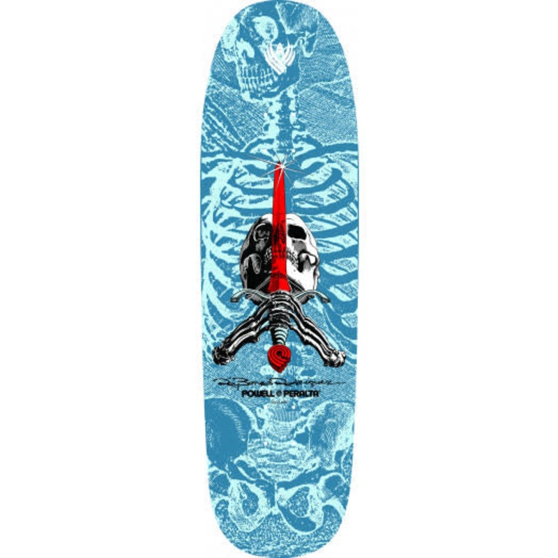 POWELL PERALTA FLIGHT DECK RODRIGUEZ SKULL & SWORD 3 - LIGHT BLUE (9.26")