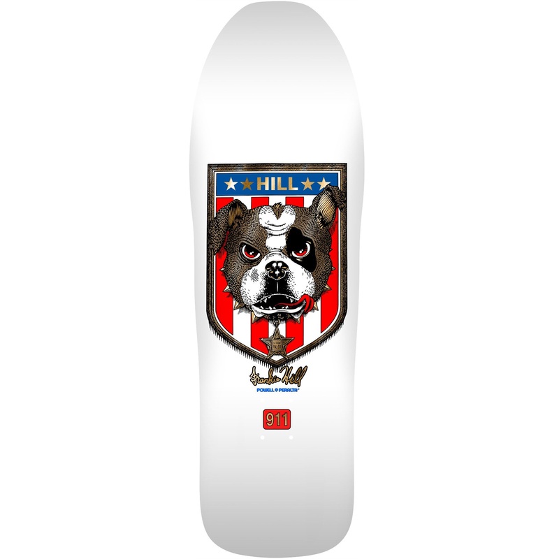 Powell Peralta Frankie Hill Bulldog Reissue Skateboard Deck - 10 White/Gold Foil **PRE-ORDER**