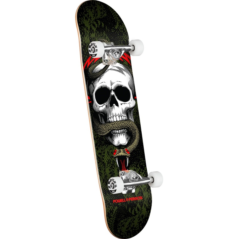 Powell Peralta Skull & Snake Birch Skateboard Complete - 8.25 Black/Green
