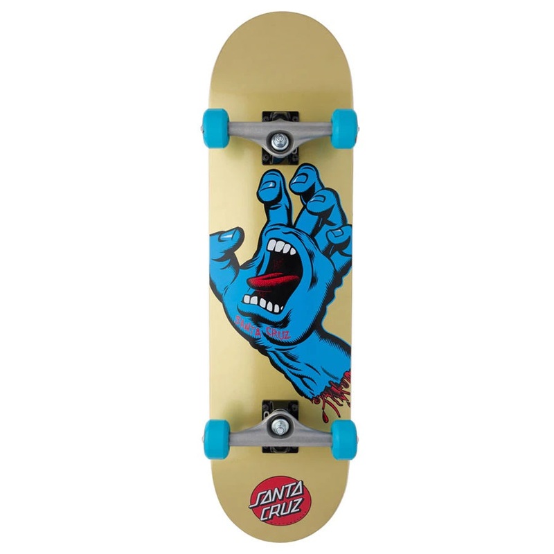 Santa Cruz Screaming Hand Large Skateboard Complete - 8.25 Gold