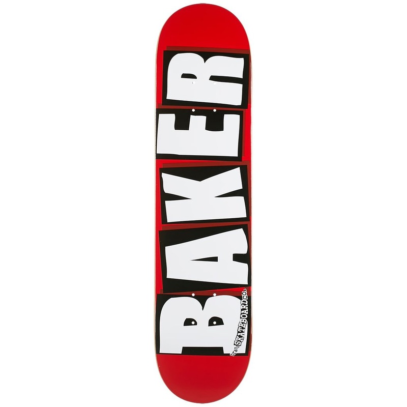 Baker Brand Logo Skateboard Deck - 8.0" Red/White