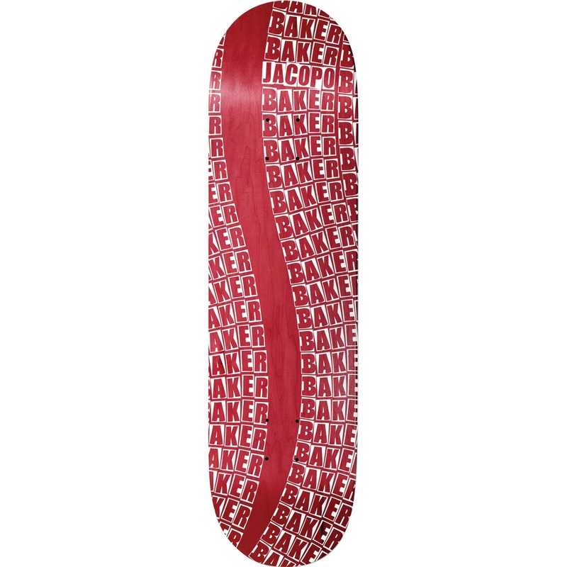 Baker Jacopo Carozzi Wavy Skateboard Deck - 8.125 Red