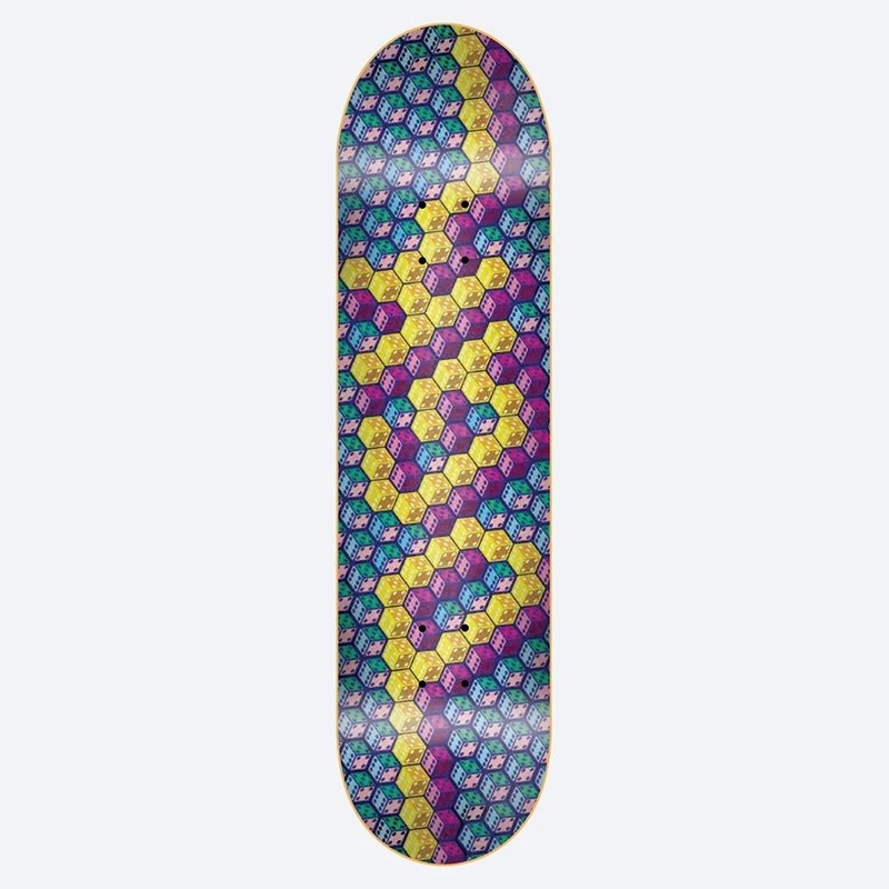 DGK Dicey Hologram Skateboard Deck - 8.0 Multi
