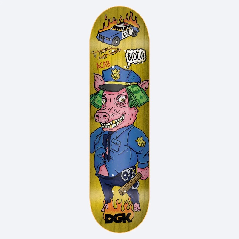 DGK Protect and Serve Bilyeu Skateboard Deck - 8.06 Yellow