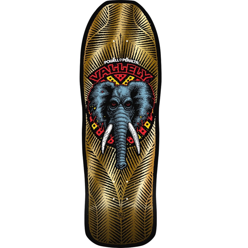 Powell Peralta Mike Vallely Elephant Reissue Skateboard Deck - 10 Gold Foil
