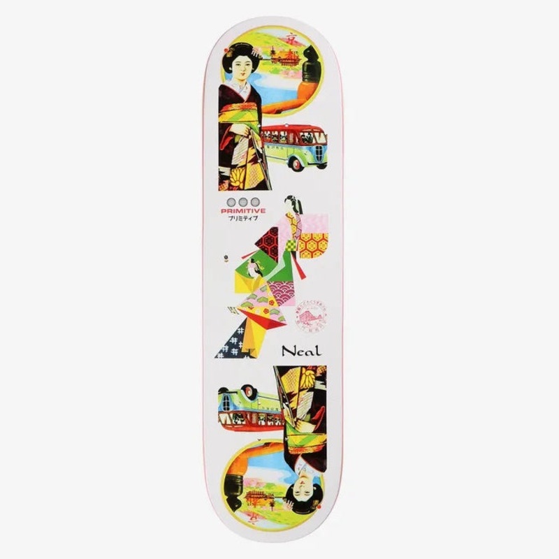Primitive Neal Far East Skateboard Deck - 8.38 White
