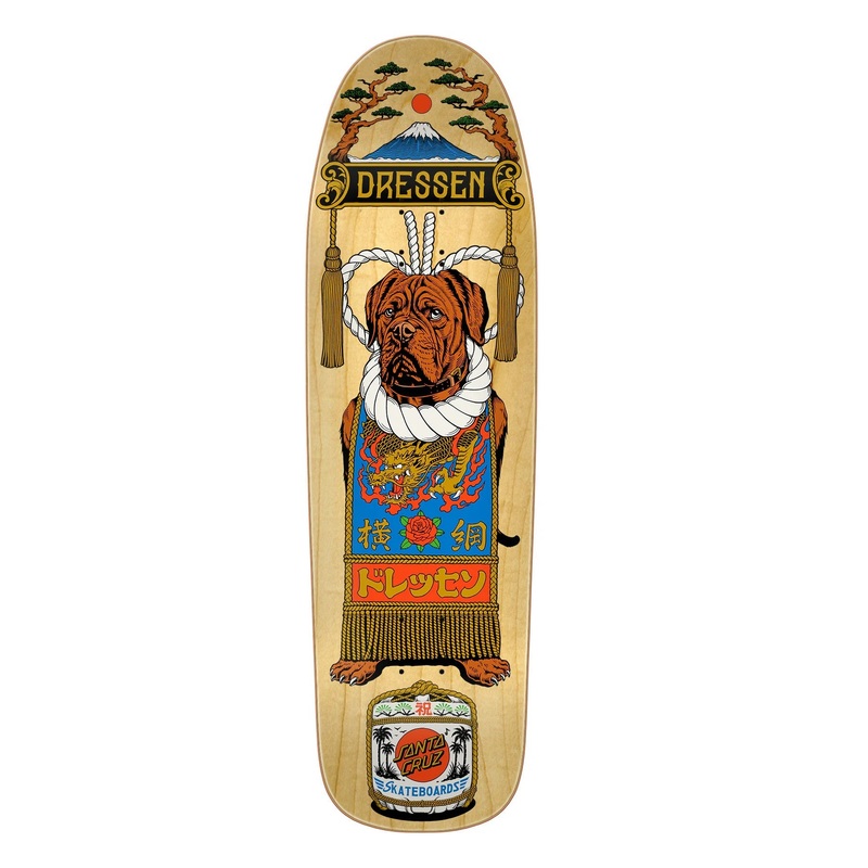 Santa Cruz Dressen Sumo Dog Shaped Skateboard Deck - 9.3