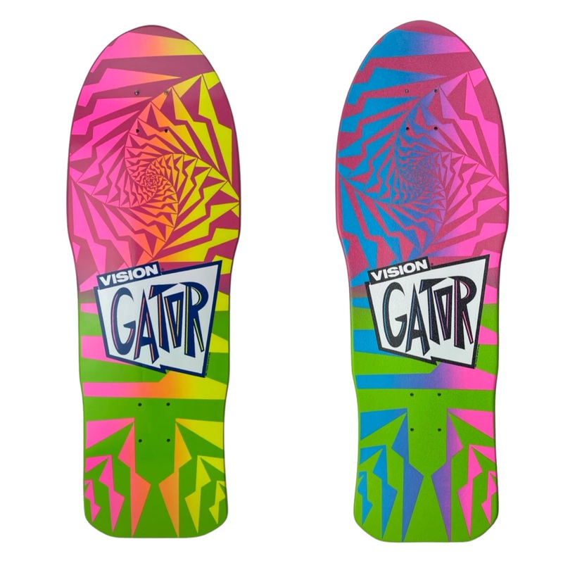 Vision "Double Take" Gator II Deck - 10.25 Lime/Pink with Krystal Clear Grip