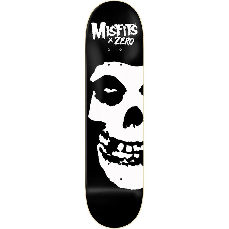 Zero Misfits Big Fiend Skull Skateboard Deck - 8.5 Black/White