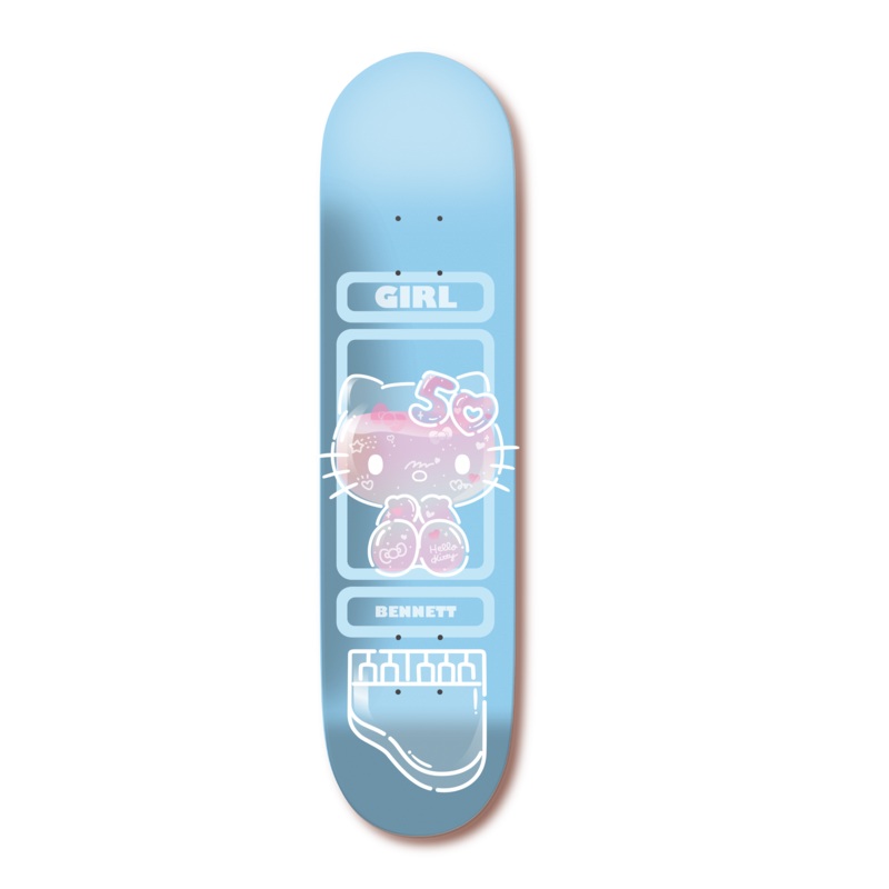 Girl Bennett Hello Kitty 50th Anniversary Skateboard Deck - 8.25" Blue