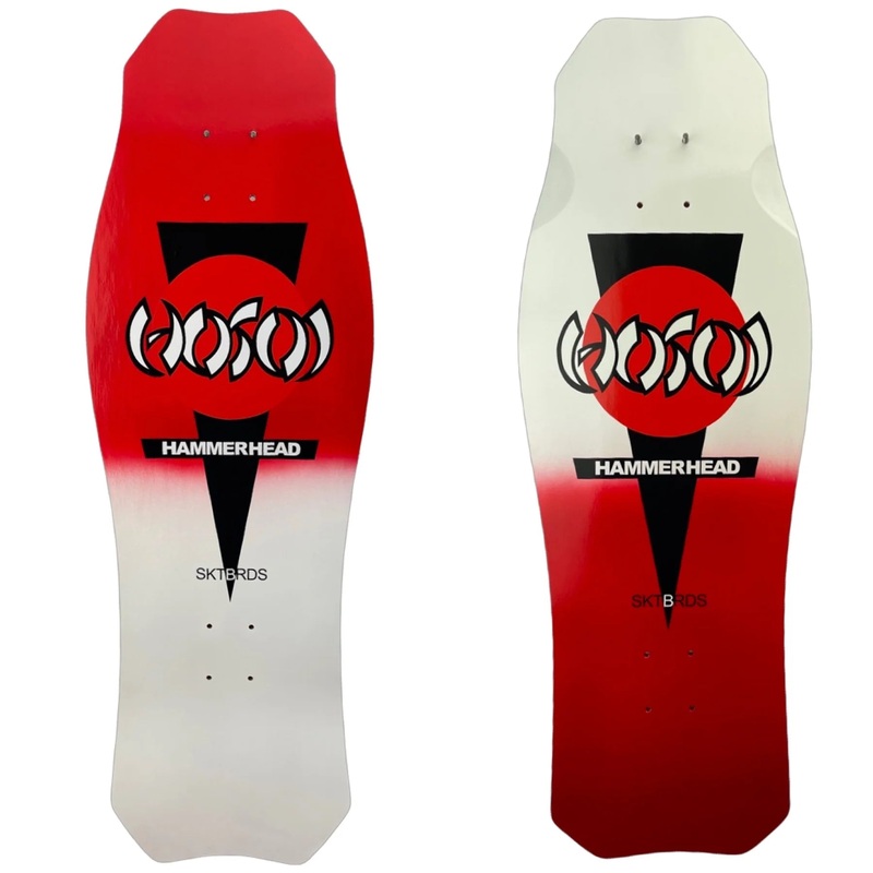 Hosoi OG Hammerhead Double Take Skateboard Deck - 10.5 Red/White Fade [Krystal Clear Grip Applied]