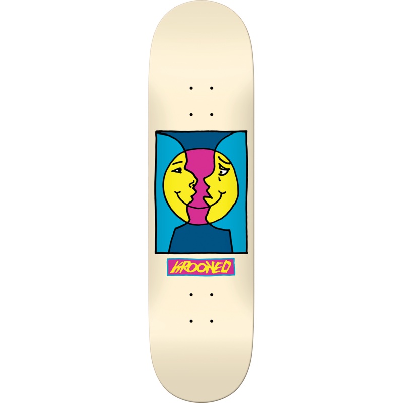 Krooked Moon Smile Skateboard Deck - 8.38 Cream
