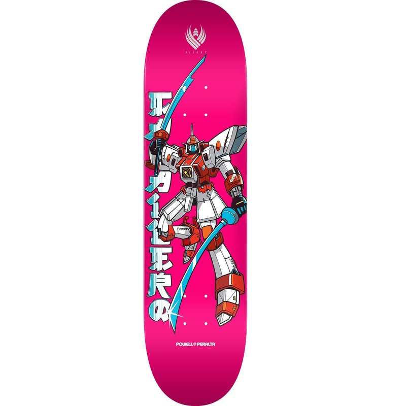 Powell Peralta Steve Caballero Gundam Flight Skateboard Deck - 8.5 Pink