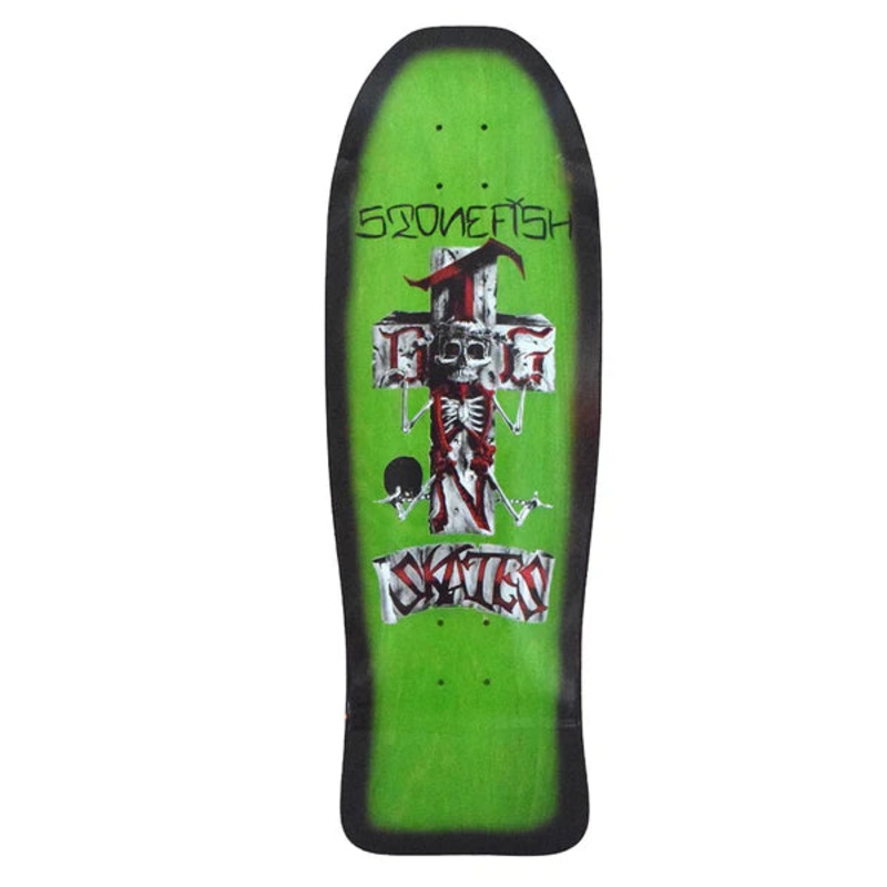 Dogtown Stonefish 80s Reissue Skateboard Deck - 10.125 Lime/Black Fade