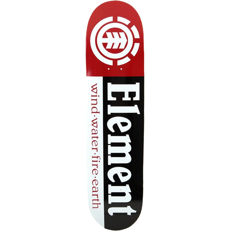 Element Section Skateboard Deck - 8.0 Black/White/Red