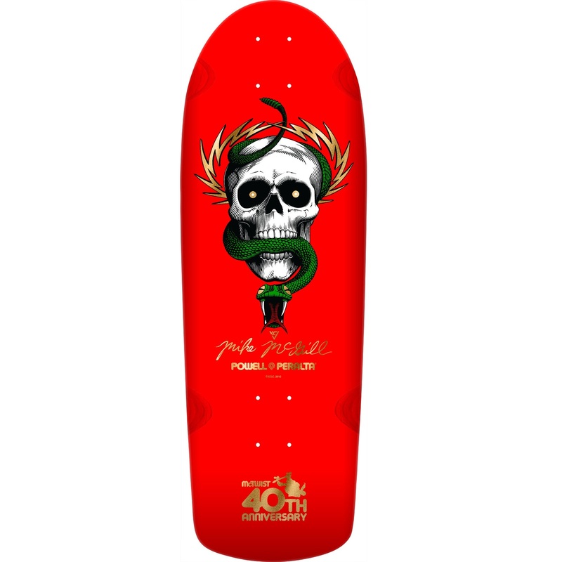Powell Peralta Mike McGill 40th Anniversary McTwist Reissue Skateboard Deck - 10" Red/Gold Foil **PRE-ORDER**