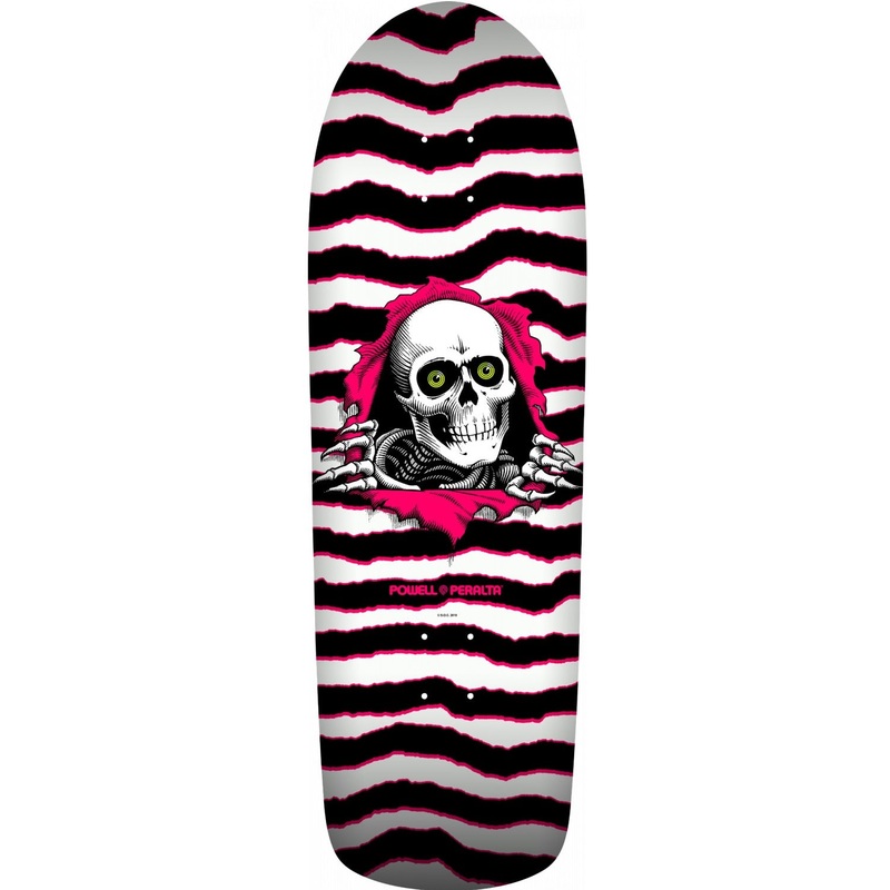 Powell Peralta Old School Ripper Skateboard Deck - 9.89 White/Pink