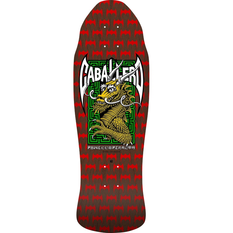 Powell Peralta Steve Caballero Street Reissue Skateboard Deck  9.625 Red/Brown