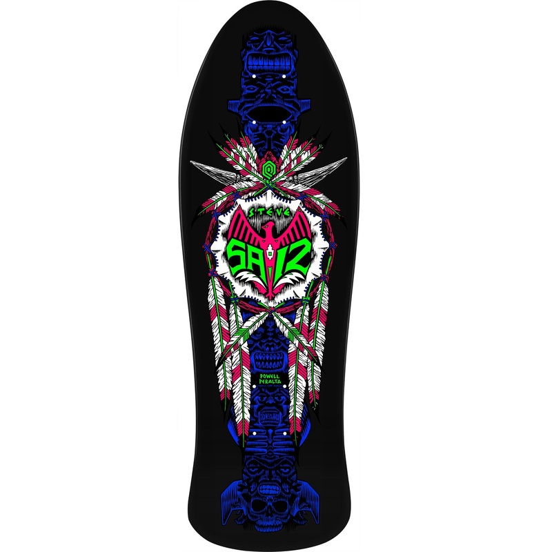 Powell Peralta Steve Saiz Totem Reissue Skateboard Deck - 10 Blacklight