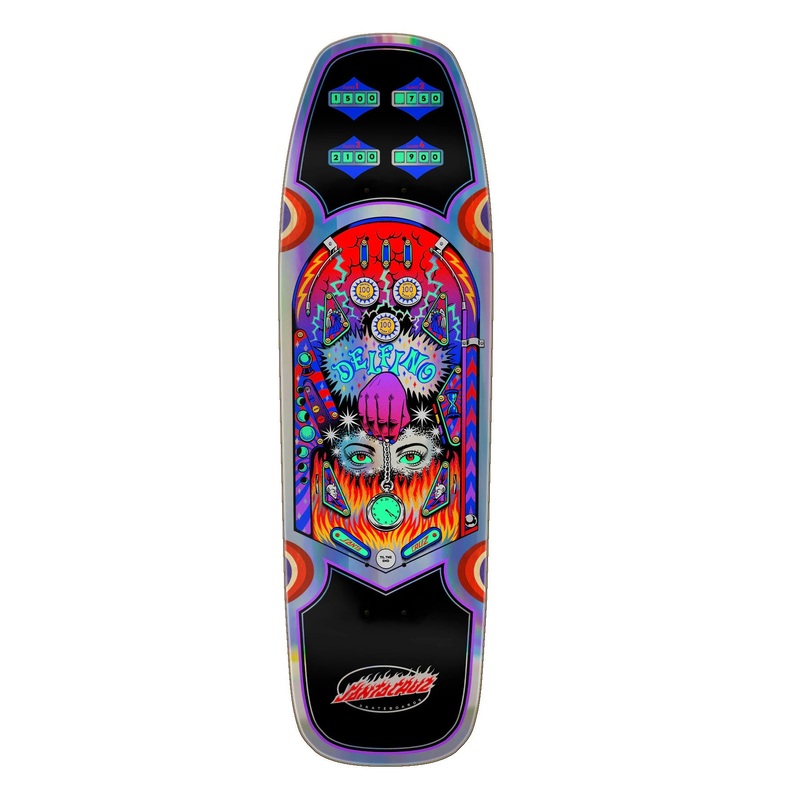 Santa Cruz Delfino Pinball Shaped Skateboard Deck - 9.14