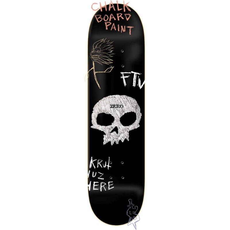 Zero Single Skull Chalkboard Skateboard Deck -  8.25