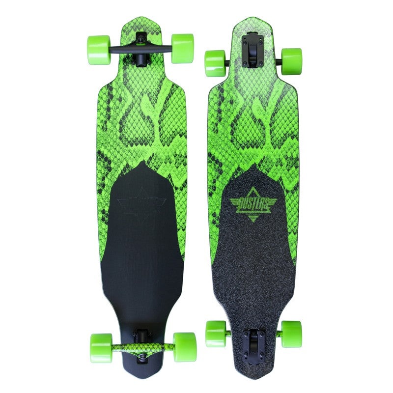 Dusters Channel Snakeskin Complete Longboard - 38 Neon Green