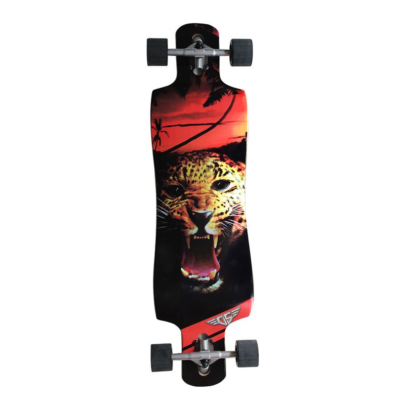 Gravity Double Drop Leopard Longboard Complete - 38