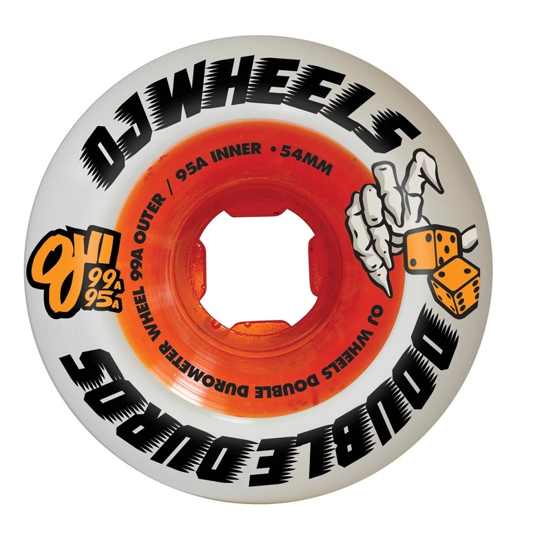 OJ Wheels Double Duro Mini Combo 54mm 99a/95a - White/Orange (Set of 4)