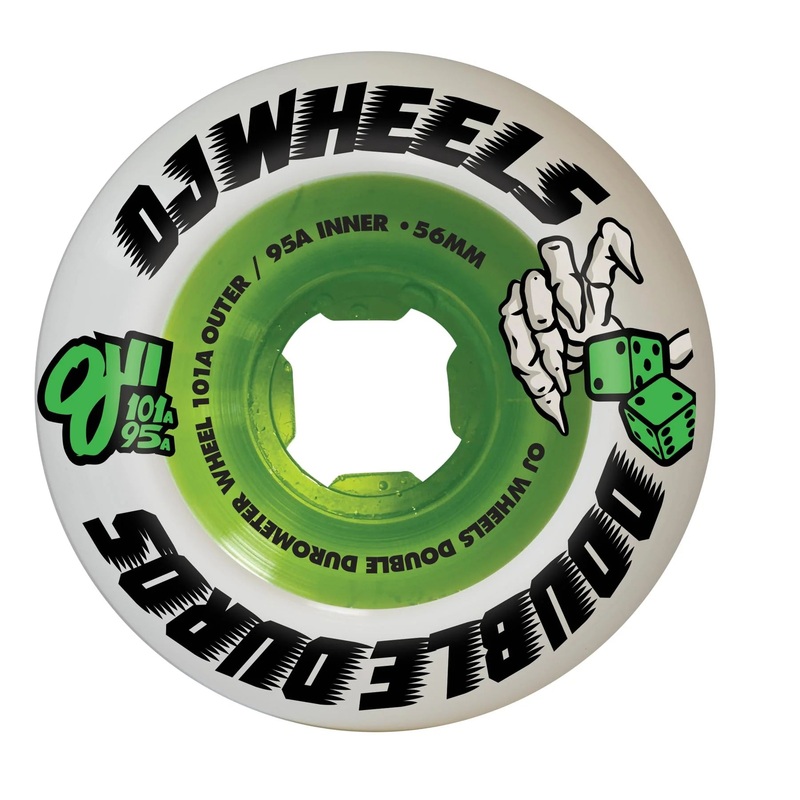 OJ Wheels Double Duro Mini Combo 56mm 101a/95a - White/Green (Set of 4)