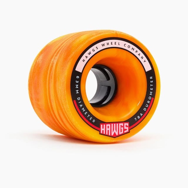 Hawgs Fatty Wheels 63mm 78a - Orange/Yellow Swirl (Set of 4)
