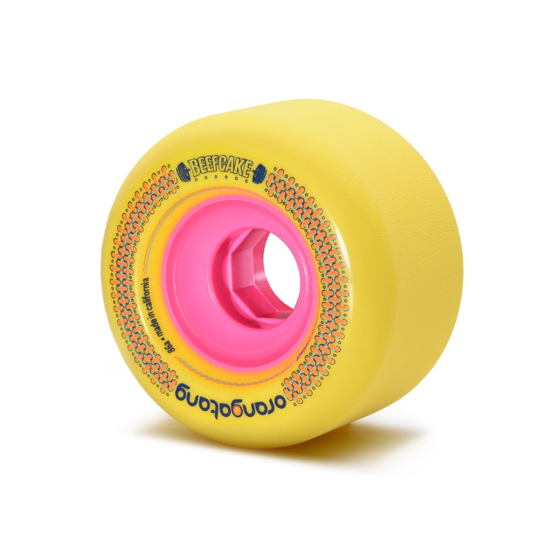 Orangatang Beefcake 73mm 86a Longboard Wheels  - Yellow (Set of 4)