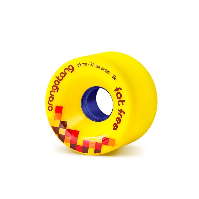 Orangatang Fat Free 65mm 86a Longboard Wheels - Yellow (Set of 4)