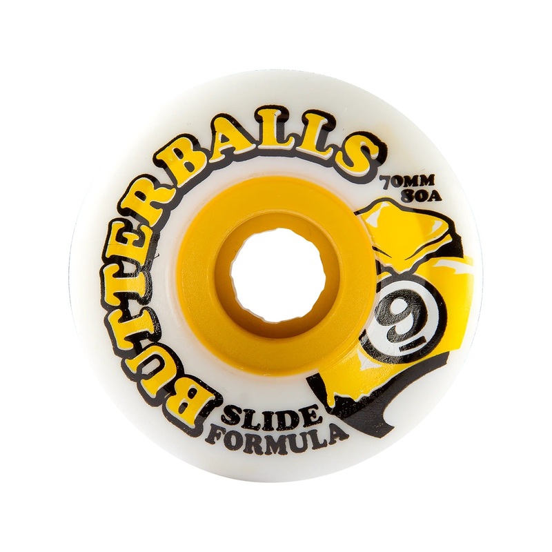 Sector 9 Wheels Slide Butterballs 70mm 80a - White/Yellow (Set)