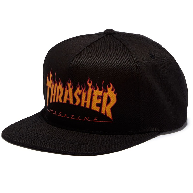 Thrasher - Flame Logo Structured Snapback Black