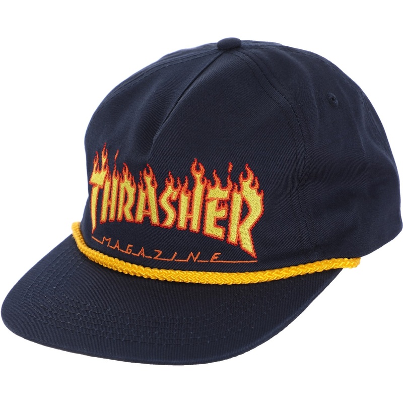 Thrasher - Flame Rope Snapback Navy