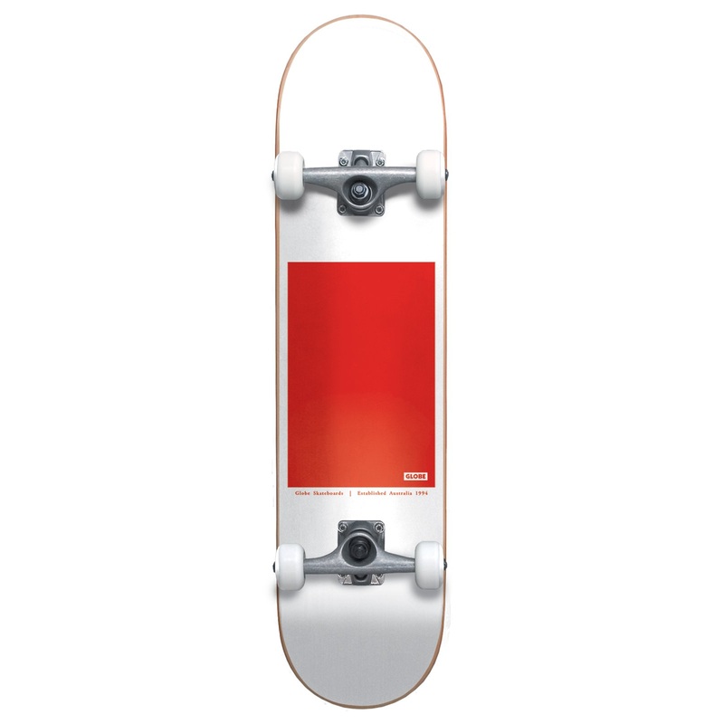 Globe - G0 Block Serif White/Red 8.0 Complete Skateboard