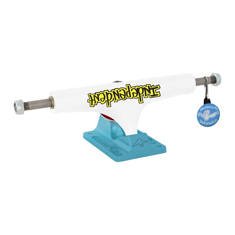 Independent - Stage 4 Mark Gonzalez Flat White Blue 166 Skateboard Trucks