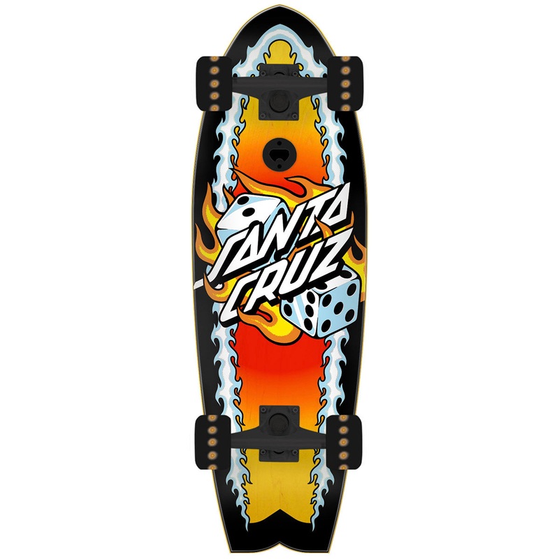 Santa Cruz - Flaming Dice Dot Cruiser 8.81 Complete Skateboard