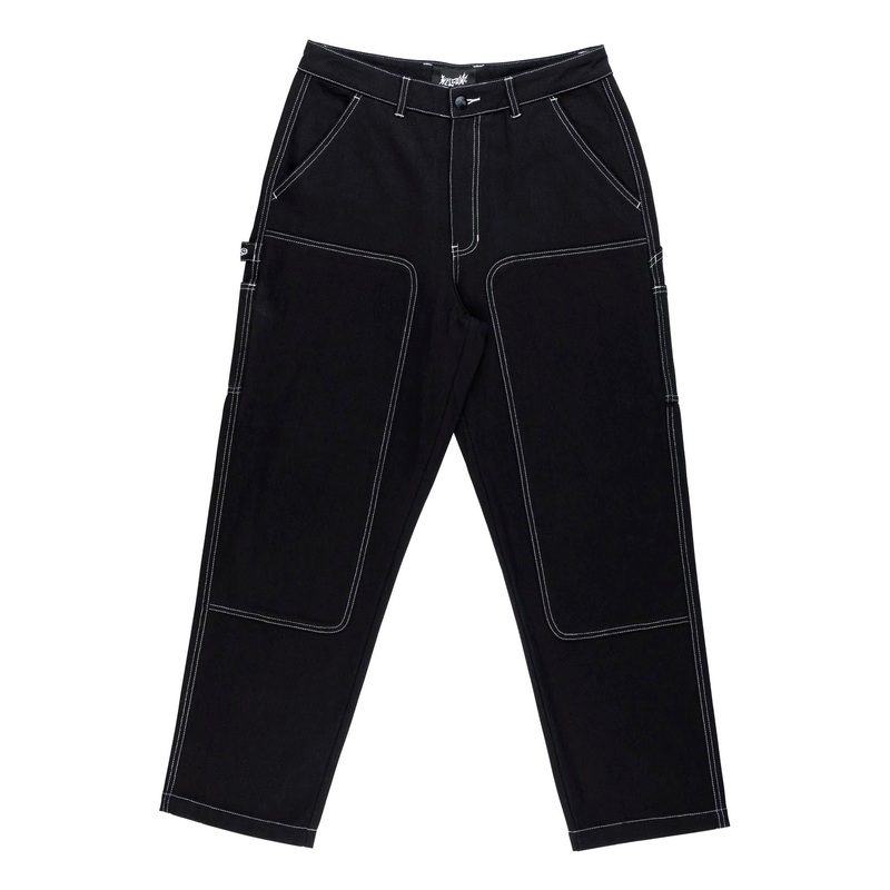 Welcome - Brace Double Knee Canvas Carpenter Mens Pants Black