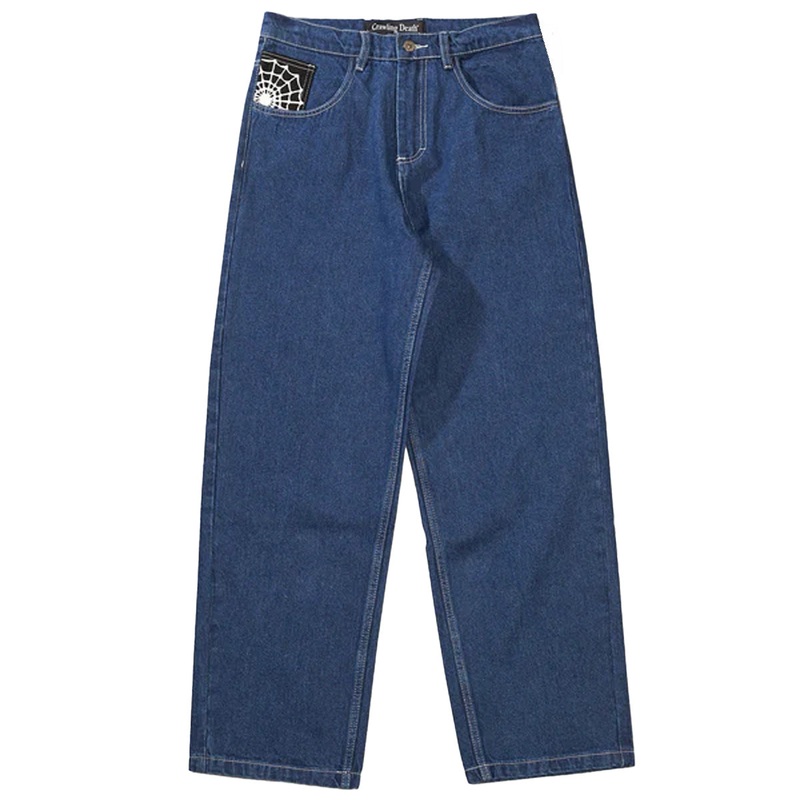 Crawling Death  - Web Denim Jeans Blue