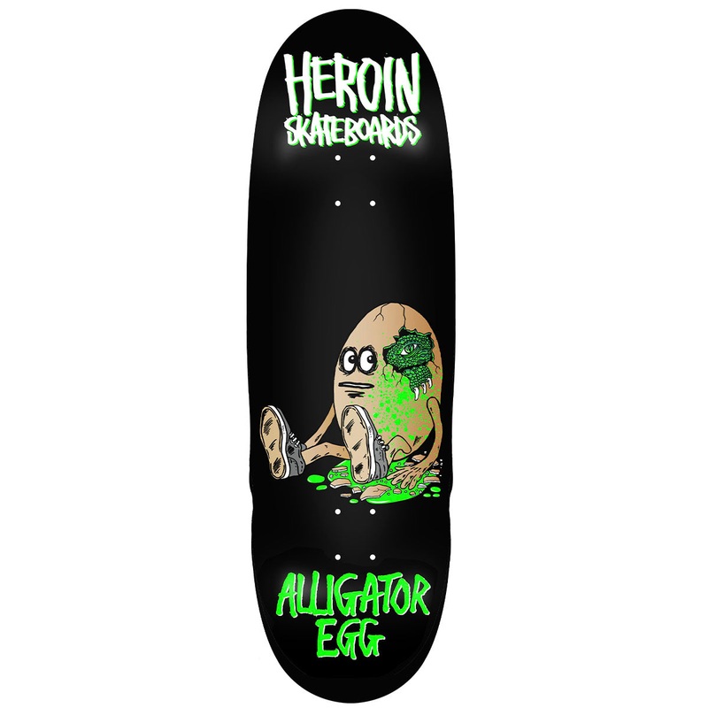 Heroin - Swampy Aligator Egg 9.25 Skateboard Deck