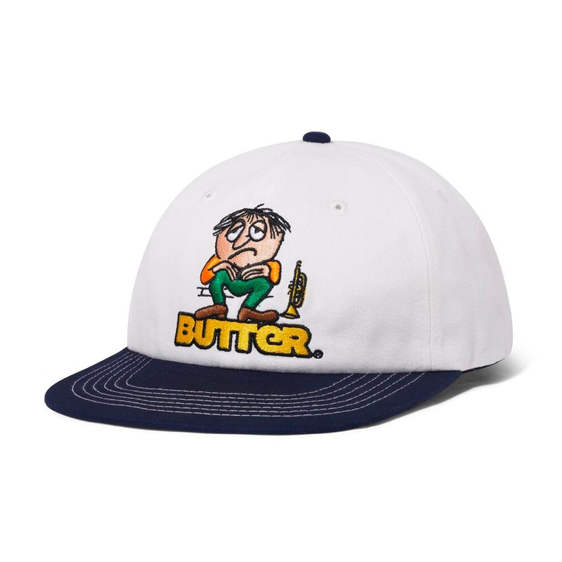 Butter Goods - Blues 6 Panel Cap White/Navy