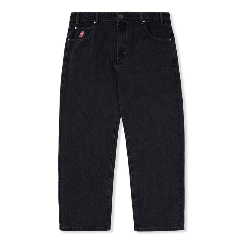 Cash Only - Logo Baggy Denim Jeans Washed Black