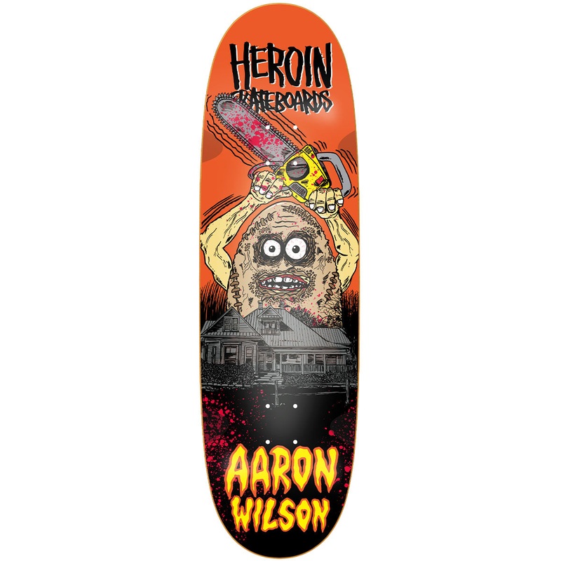 Heroin - Aaron Wilson Teggxas Chain Egg 9.125 Skateboard Deck