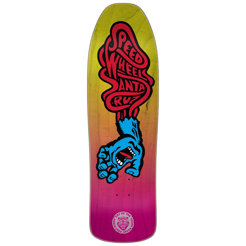 Santa Cruz - Speed Wheels Vein Hand Pink/Yellow 9.35 Skateboard Deck