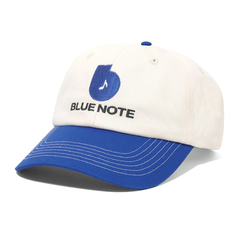 Butter Goods - Blue Note Finest Logo 6 Panel Cap Natural/Royal Blue