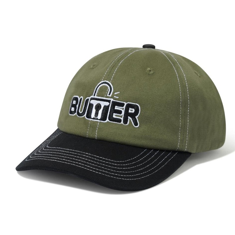 Butter Goods - Lock 6 Panel Cap Army/Black