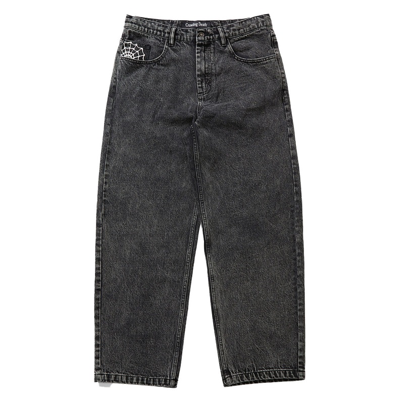 Crawling Death  - Web Denim Jeans Acid Black
